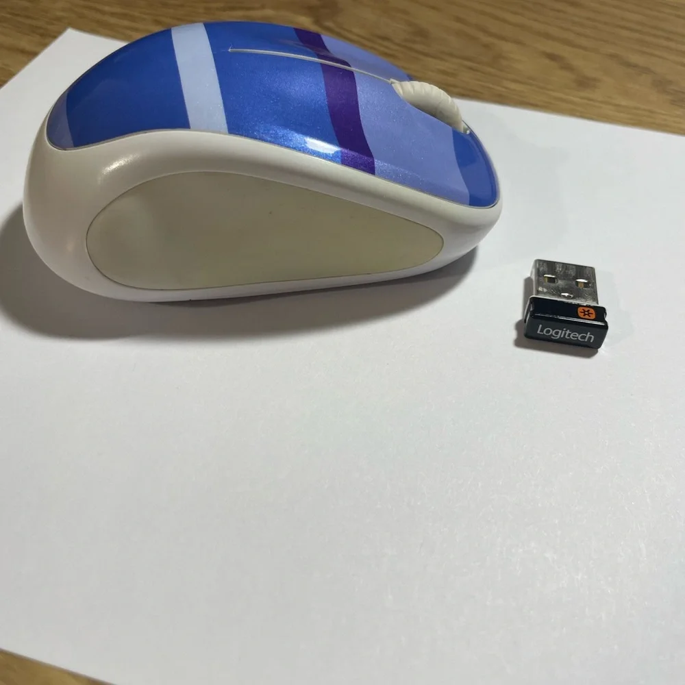 Logitech Wireless Optical Bluetooth Mouse Blue and Purple Stripes, M317